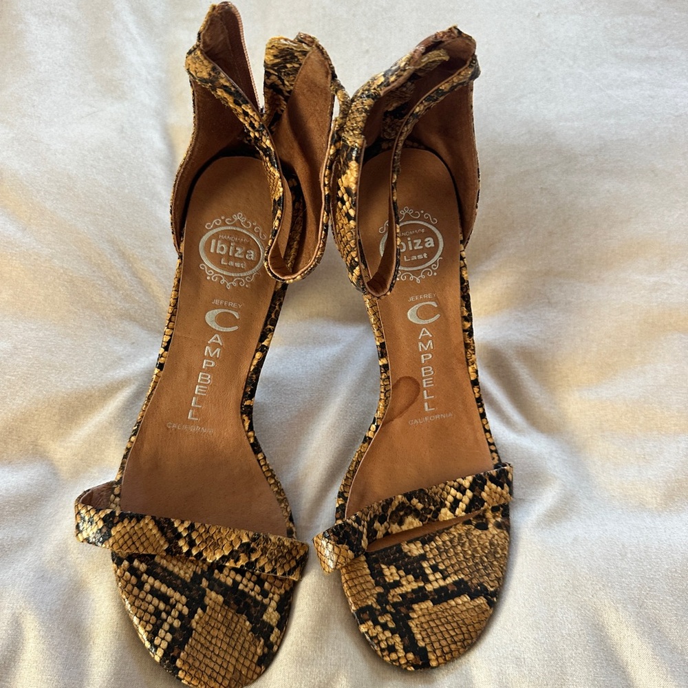 Jeffrey Campbell Brown Snakeskin Heels